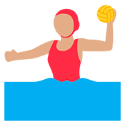 🤽🏽‍♀️ Emoji Mulher Jogando Polo Aquático: Pele Morena na Twitter Twemoji 11.1.