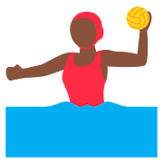 🤽🏿‍♀️ Emoji Mujer Jugando Al Waterpolo: Tono De Piel Oscuro en Twitter Twemoji 11.1.