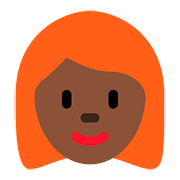 👩🏿‍🦰 Emoji Mujer: Tono De Piel Oscuro Y Pelo Pelirrojo en Twitter Twemoji 11.1.