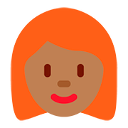 👩🏾‍🦰 Emoji Mulher: Pele Morena Escura E Cabelo Vermelho na Twitter Twemoji 11.1.