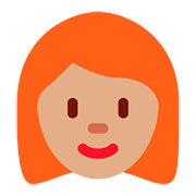 👩🏽‍🦰 Emoji Mulher: Pele Morena E Cabelo Vermelho na Twitter Twemoji 11.1.