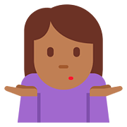 🤷🏾‍♀️ Emoji schulterzuckende Frau: mitteldunkle Hautfarbe Twitter Twemoji 11.1.