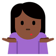 🤷🏿‍♀️ Emoji schulterzuckende Frau: dunkle Hautfarbe Twitter Twemoji 11.1.