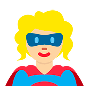 🦸🏼‍♀️ Emoji Super-heroína: Pele Morena Clara na Twitter Twemoji 11.1.