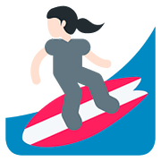 🏄🏻‍♀️ Emoji Mujer Haciendo Surf: Tono De Piel Claro en Twitter Twemoji 11.1.