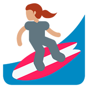 🏄🏽‍♀️ Emoji Mujer Haciendo Surf: Tono De Piel Medio en Twitter Twemoji 11.1.