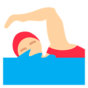 🏊🏼‍♀️ Emoji Mujer Nadando: Tono De Piel Claro Medio en Twitter Twemoji 11.1.