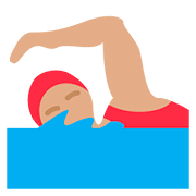 🏊🏽‍♀️ Emoji Mujer Nadando: Tono De Piel Medio en Twitter Twemoji 11.1.