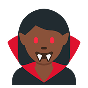 🧛🏿‍♀️ Emoji weiblicher Vampir: dunkle Hautfarbe Twitter Twemoji 11.1.