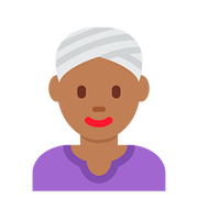 👳🏾‍♀️ Emoji Mujer Con Turbante: Tono De Piel Oscuro Medio en Twitter Twemoji 11.1.