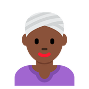 👳🏿‍♀️ Emoji Frau mit Turban: dunkle Hautfarbe Twitter Twemoji 11.1.