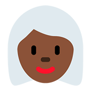 👩🏿‍🦳 Emoji Mulher: Pele Escura E Cabelo Branco na Twitter Twemoji 11.1.