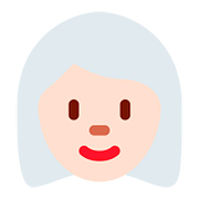 👩🏻‍🦳 Emoji Frau: helle Hautfarbe, weißes Haar Twitter Twemoji 11.1.
