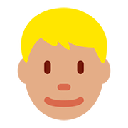 👱🏽‍♂️ Emoji Mann: mittlere Hautfarbe, blond Twitter Twemoji 11.2.