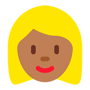 👱🏾‍♀️ Emoji Frau: mitteldunkle Hautfarbe, blond Twitter Twemoji 11.2.