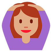 🙆🏽 Emoji Person mit Händen auf dem Kopf: mittlere Hautfarbe Twitter Twemoji 11.2.