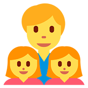 👨‍👧‍👧 Emoji Familie: Mann, Mädchen und Mädchen Twitter Twemoji 11.2.