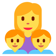 👩‍👦‍👦 Emoji Familia: Mujer, Niño, Niño en Twitter Twemoji 11.2.