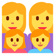 👩‍👩‍👧‍👦 Emoji Familia: Mujer, Mujer, Niña, Niño en Twitter Twemoji 11.2.