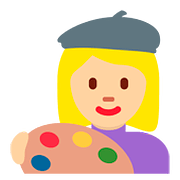 👩🏼‍🎨 Emoji Artista Mujer: Tono De Piel Claro Medio en Twitter Twemoji 11.2.