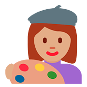 👩🏽‍🎨 Emoji Artista Mujer: Tono De Piel Medio en Twitter Twemoji 11.2.