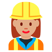 👷🏽‍♀️ Emoji Bauarbeiterin: mittlere Hautfarbe Twitter Twemoji 11.2.