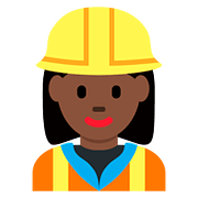 👷🏿‍♀️ Emoji Bauarbeiterin: dunkle Hautfarbe Twitter Twemoji 11.2.