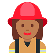 👩🏾‍🚒 Emoji Feuerwehrfrau: mitteldunkle Hautfarbe Twitter Twemoji 11.2.