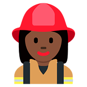👩🏿‍🚒 Emoji Feuerwehrfrau: dunkle Hautfarbe Twitter Twemoji 11.2.