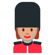 💂🏽‍♀️ Emoji Wachfrau: mittlere Hautfarbe Twitter Twemoji 11.2.