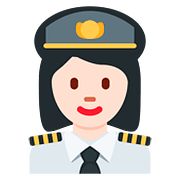 👩🏻‍✈️ Emoji Pilotin: helle Hautfarbe Twitter Twemoji 11.2.