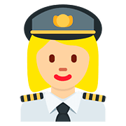 👩🏼‍✈️ Emoji Piloto Mujer: Tono De Piel Claro Medio en Twitter Twemoji 11.2.