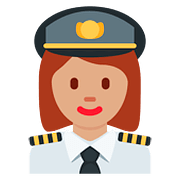 👩🏽‍✈️ Emoji Pilotin: mittlere Hautfarbe Twitter Twemoji 11.2.