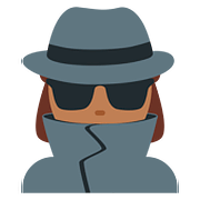 🕵🏾‍♀️ Emoji Detective Mujer: Tono De Piel Oscuro Medio en Twitter Twemoji 11.2.