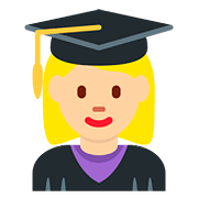 👩🏼‍🎓 Emoji Estudiante Mujer: Tono De Piel Claro Medio en Twitter Twemoji 11.2.