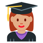 👩🏽‍🎓 Emoji Estudiante Mujer: Tono De Piel Medio en Twitter Twemoji 11.2.