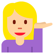 Emoji 💁🏼 Persona Al Punto Informazioni: Carnagione Abbastanza Chiara su Twitter Twemoji 11.2.