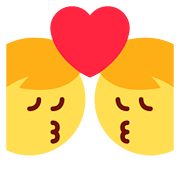 👨‍❤️‍💋‍👨 Emoji sich küssendes Paar: Mann, Mann Twitter Twemoji 11.2.