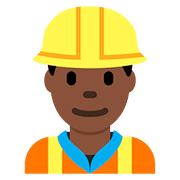 👷🏿‍♂️ Emoji Bauarbeiter: dunkle Hautfarbe Twitter Twemoji 11.2.