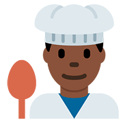 👨🏿‍🍳 Emoji Cocinero: Tono De Piel Oscuro en Twitter Twemoji 11.2.