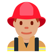Émoji 👨🏽‍🚒 Pompier Homme : Peau Légèrement Mate sur Twitter Twemoji 11.2.