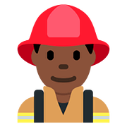 Émoji 👨🏿‍🚒 Pompier Homme : Peau Foncée sur Twitter Twemoji 11.2.