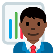 👨🏿‍💼 Emoji Büroangestellter: dunkle Hautfarbe Twitter Twemoji 11.2.