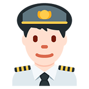 👨🏻‍✈️ Emoji Piloto De Avião Homem: Pele Clara na Twitter Twemoji 11.2.