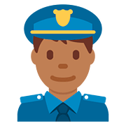 👮🏾‍♂️ Emoji Agente De Policía Hombre: Tono De Piel Oscuro Medio en Twitter Twemoji 11.2.