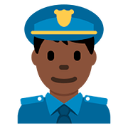 👮🏿‍♂️ Emoji Agente De Policía Hombre: Tono De Piel Oscuro en Twitter Twemoji 11.2.