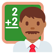 👨🏾‍🏫 Emoji Profesor: Tono De Piel Oscuro Medio en Twitter Twemoji 11.2.