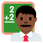 👨🏿‍🏫 Emoji Profesor: Tono De Piel Oscuro en Twitter Twemoji 11.2.