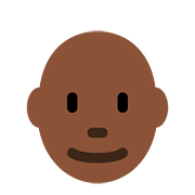 👨🏿‍🦲 Emoji Hombre: Tono De Piel Oscuro Y Sin Pelo en Twitter Twemoji 11.2.