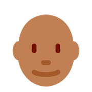 👨🏾‍🦲 Emoji Mann: mitteldunkle Hautfarbe, Glatze Twitter Twemoji 11.2.